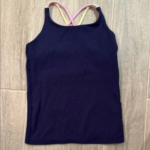 Athleta Girl Navy Strappy Back Built in Bra Tanktop